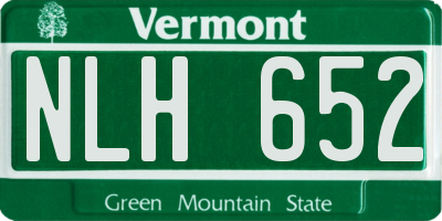 VT license plate NLH652