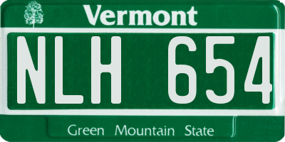 VT license plate NLH654