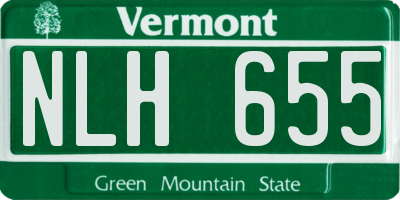 VT license plate NLH655