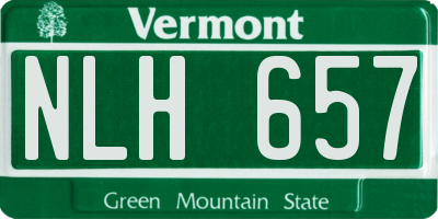 VT license plate NLH657
