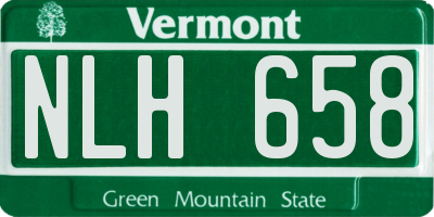 VT license plate NLH658