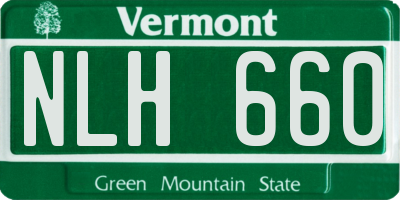 VT license plate NLH660