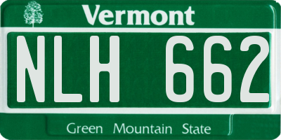 VT license plate NLH662