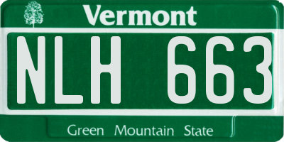 VT license plate NLH663