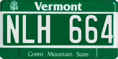 VT license plate NLH664