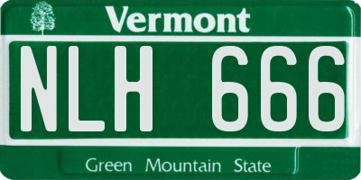 VT license plate NLH666