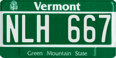 VT license plate NLH667