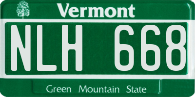 VT license plate NLH668