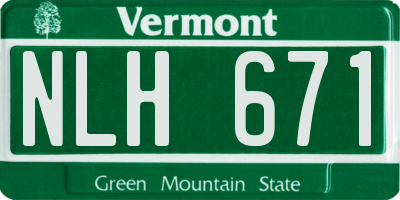 VT license plate NLH671