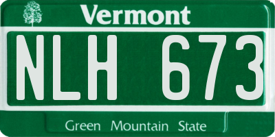 VT license plate NLH673