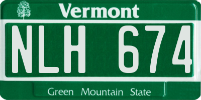 VT license plate NLH674