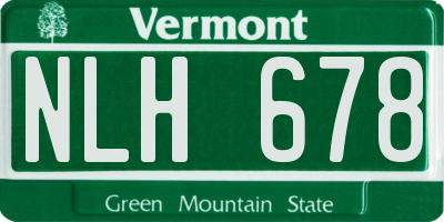 VT license plate NLH678