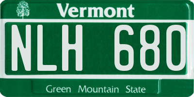 VT license plate NLH680