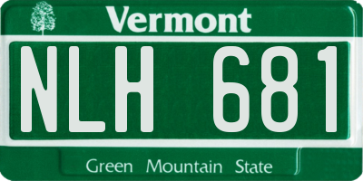 VT license plate NLH681