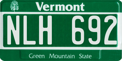 VT license plate NLH692