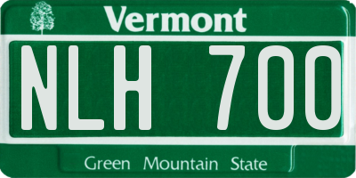 VT license plate NLH700