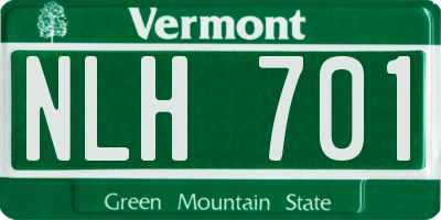 VT license plate NLH701