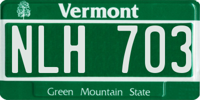 VT license plate NLH703