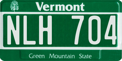 VT license plate NLH704