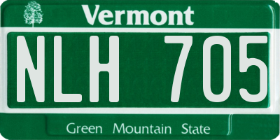 VT license plate NLH705