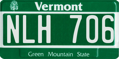 VT license plate NLH706