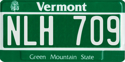 VT license plate NLH709