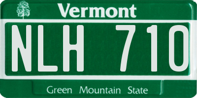 VT license plate NLH710