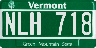 VT license plate NLH718