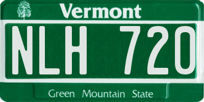 VT license plate NLH720