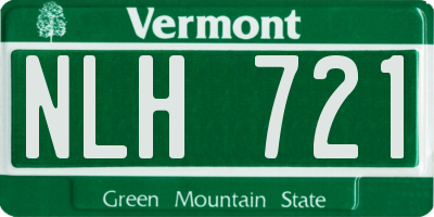 VT license plate NLH721