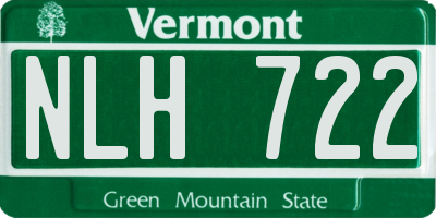 VT license plate NLH722