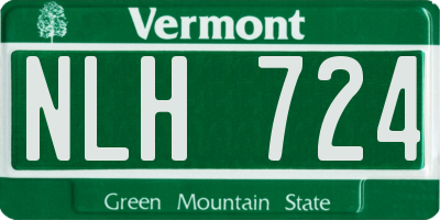 VT license plate NLH724