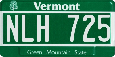 VT license plate NLH725