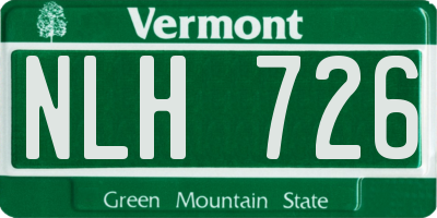 VT license plate NLH726
