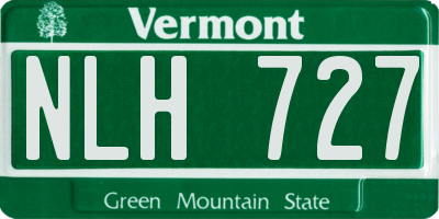 VT license plate NLH727