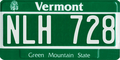 VT license plate NLH728