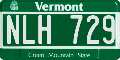 VT license plate NLH729