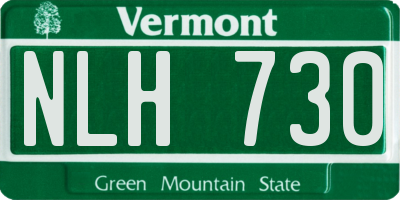 VT license plate NLH730