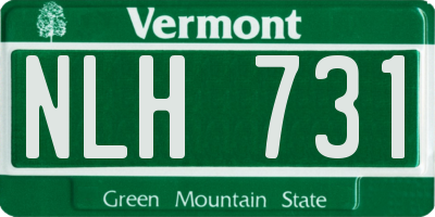 VT license plate NLH731