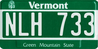 VT license plate NLH733