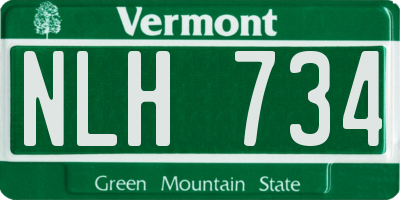 VT license plate NLH734