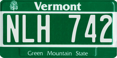 VT license plate NLH742