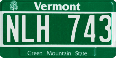 VT license plate NLH743