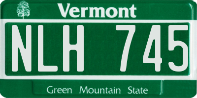 VT license plate NLH745