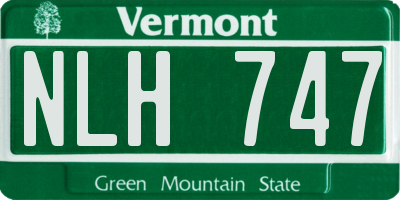 VT license plate NLH747