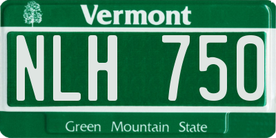 VT license plate NLH750