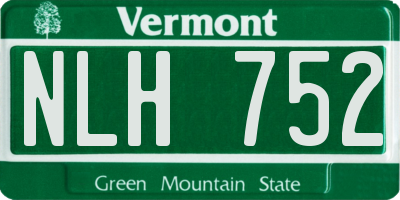 VT license plate NLH752