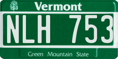 VT license plate NLH753