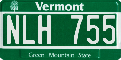 VT license plate NLH755