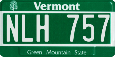 VT license plate NLH757